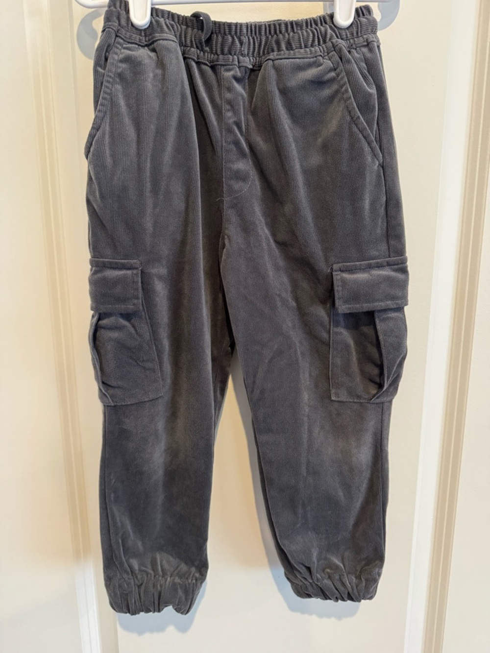 Boy’s Gray Cargo Jogger Pants - Elastic Waist and Ankle